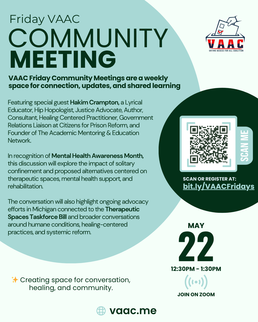 VAAC Friday Community Meeting for Mental Health Awareness Month