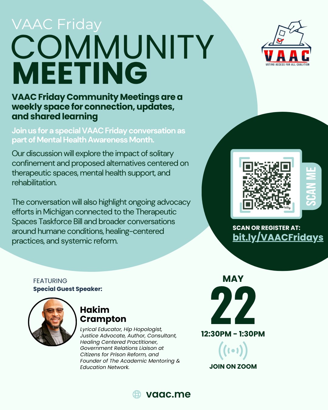 VAAC Friday Community Meeting for Mental Health Awareness Month