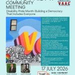 VAAC Friday Community Meeting  | Disability Pride Month: Building a Democracy That Includes Everyone