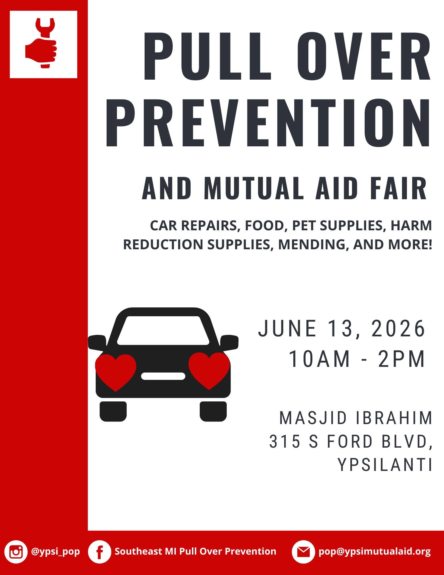 Pullover Prevention and Mutual Aid Fair in Ypsilanti