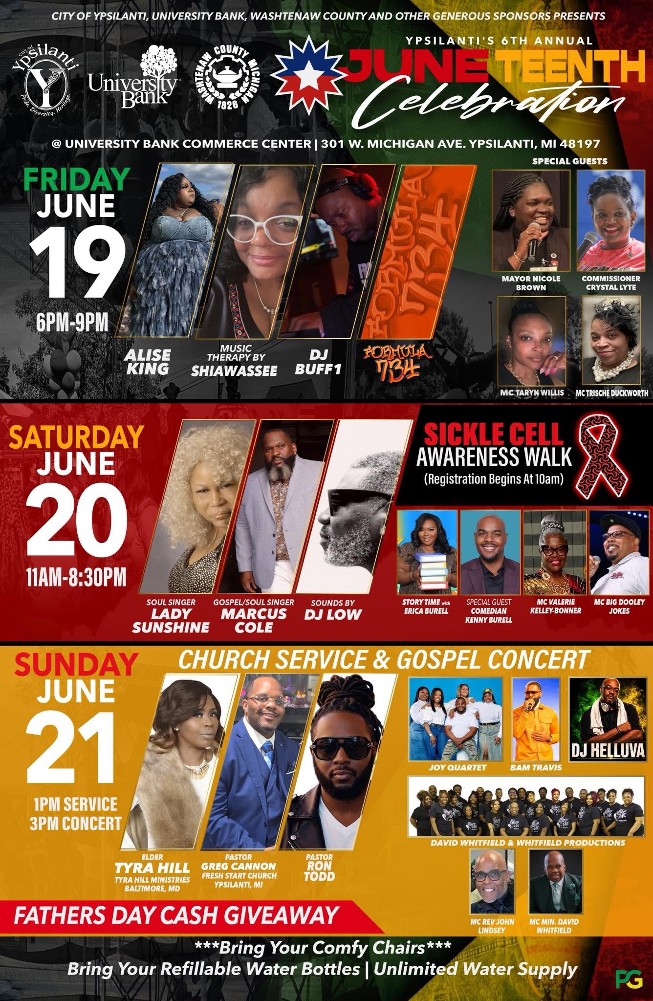 YPSILANTI'S 6TH ANNUAL JUNETEENTH CELEBRATION: Juneteenth Black Party