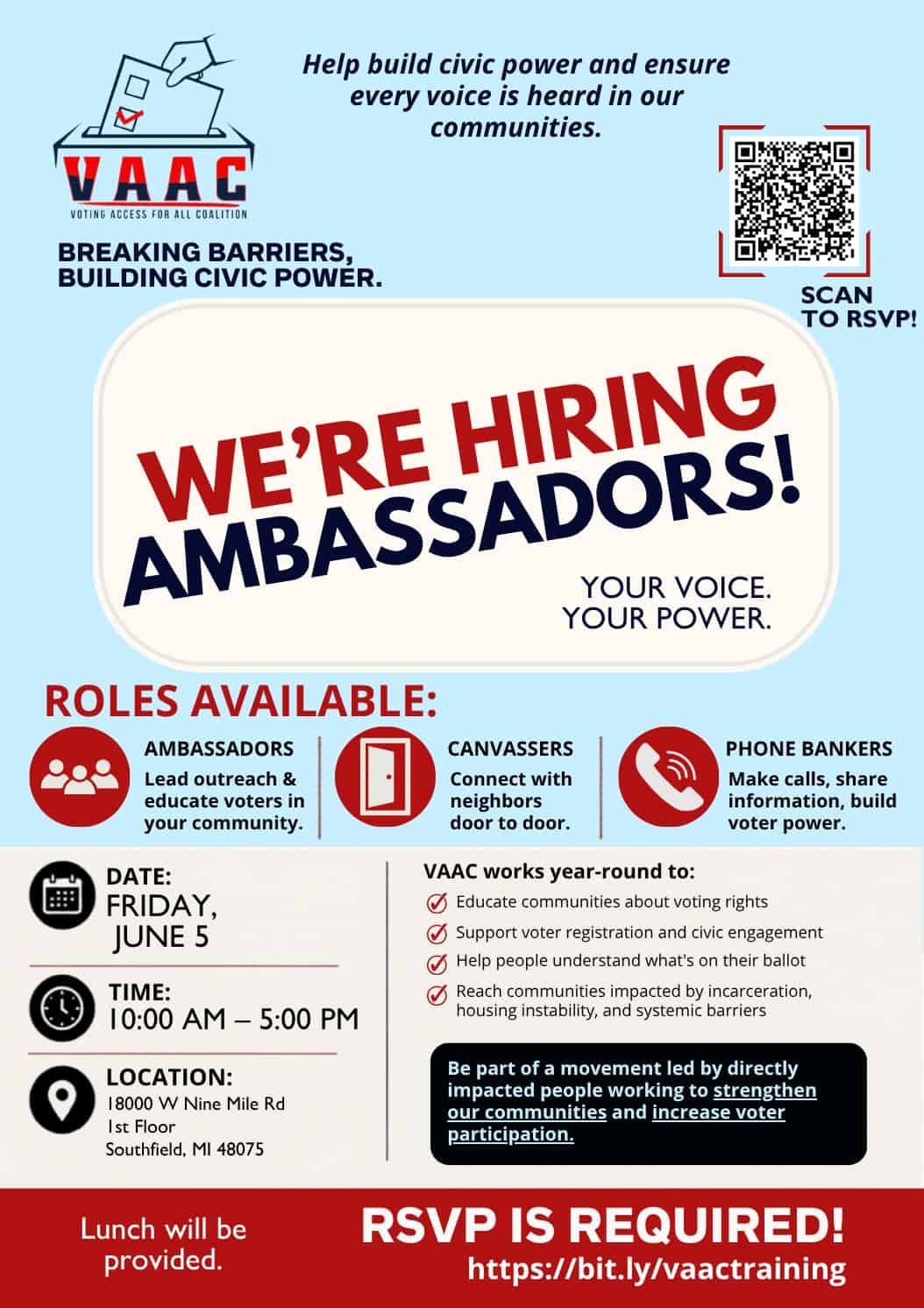 VAAC Ambassador Recruitment Training