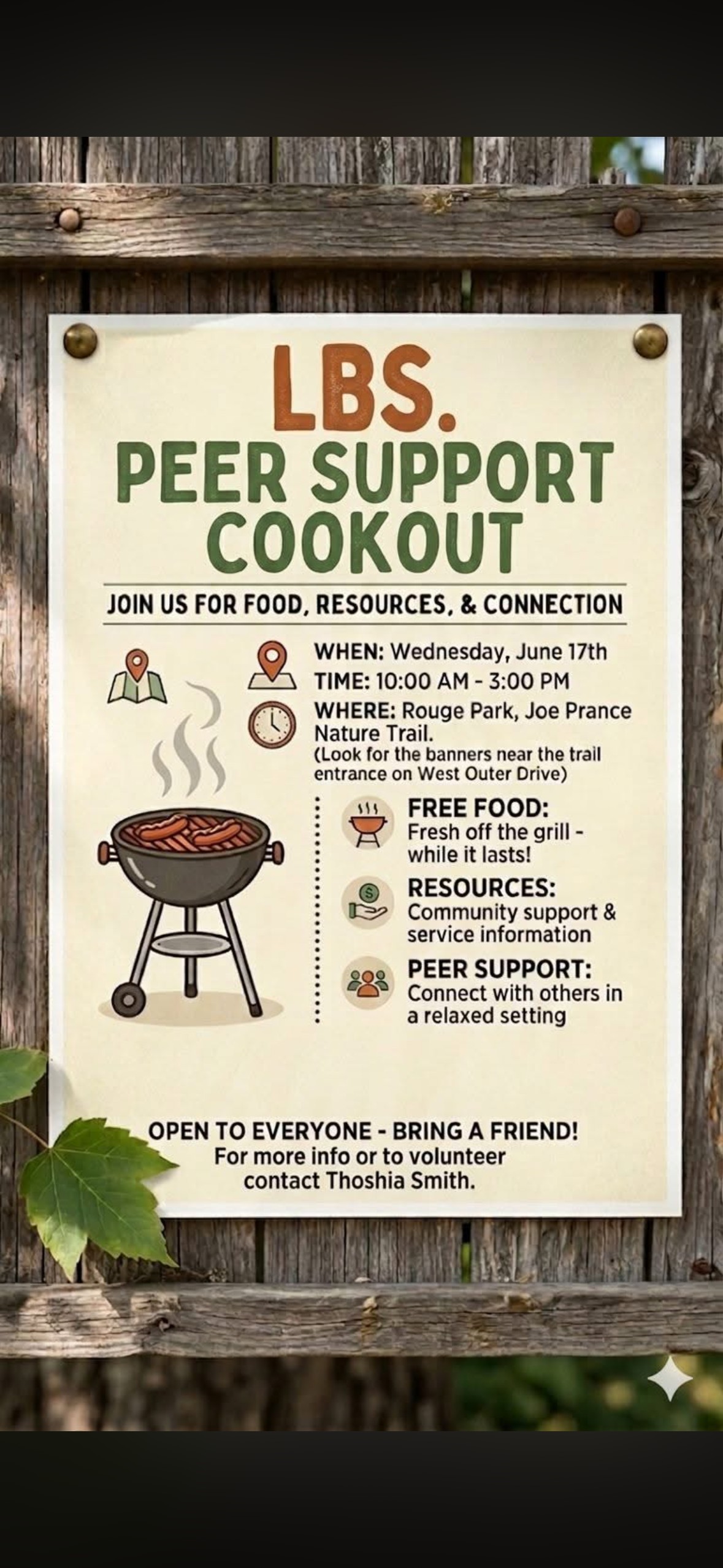 LBS Peer Support Cookout