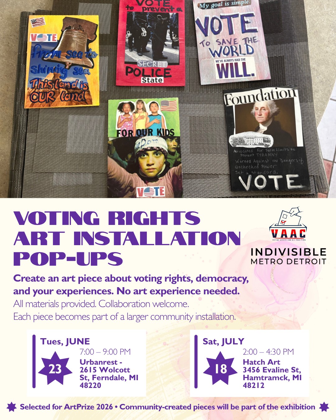 Voting Rights Community Art Pop-Up in Hamtramck