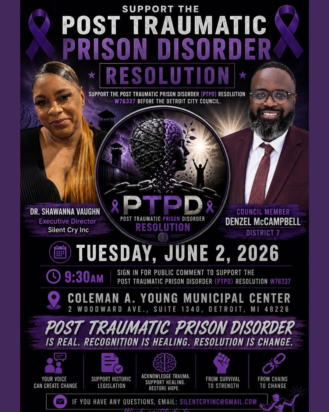 Post Traumatic Prison Disorder (PTPD) Resolution Goes to Detroit City Council