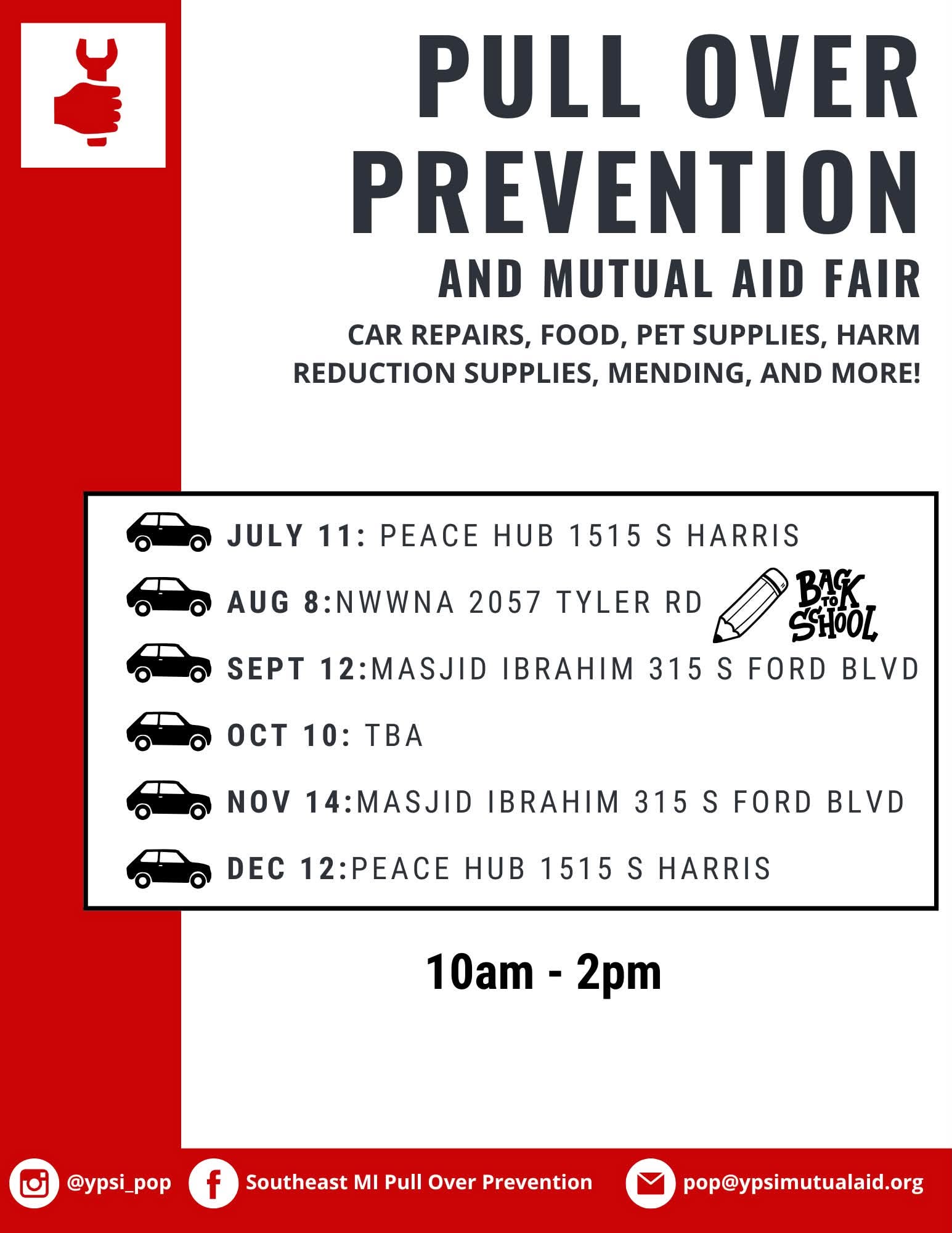 Pull-Over Prevention and Mutual Aid Fair in Ypsilanti