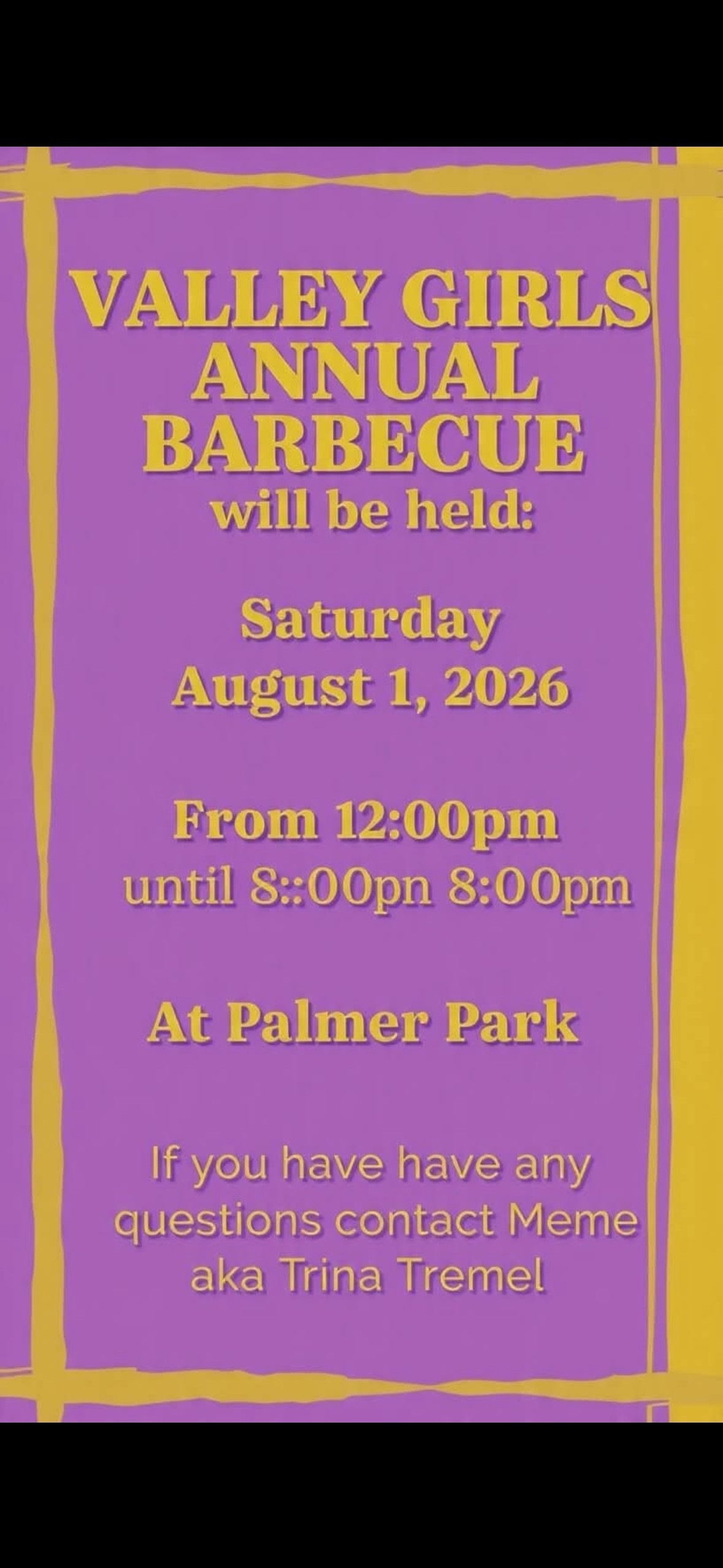 Valley Girls Annual Barbecue