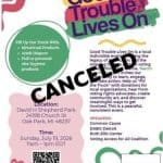 RESCHEDULED TO 8/8 DUE TO WEATHER: Good Trouble Lives On