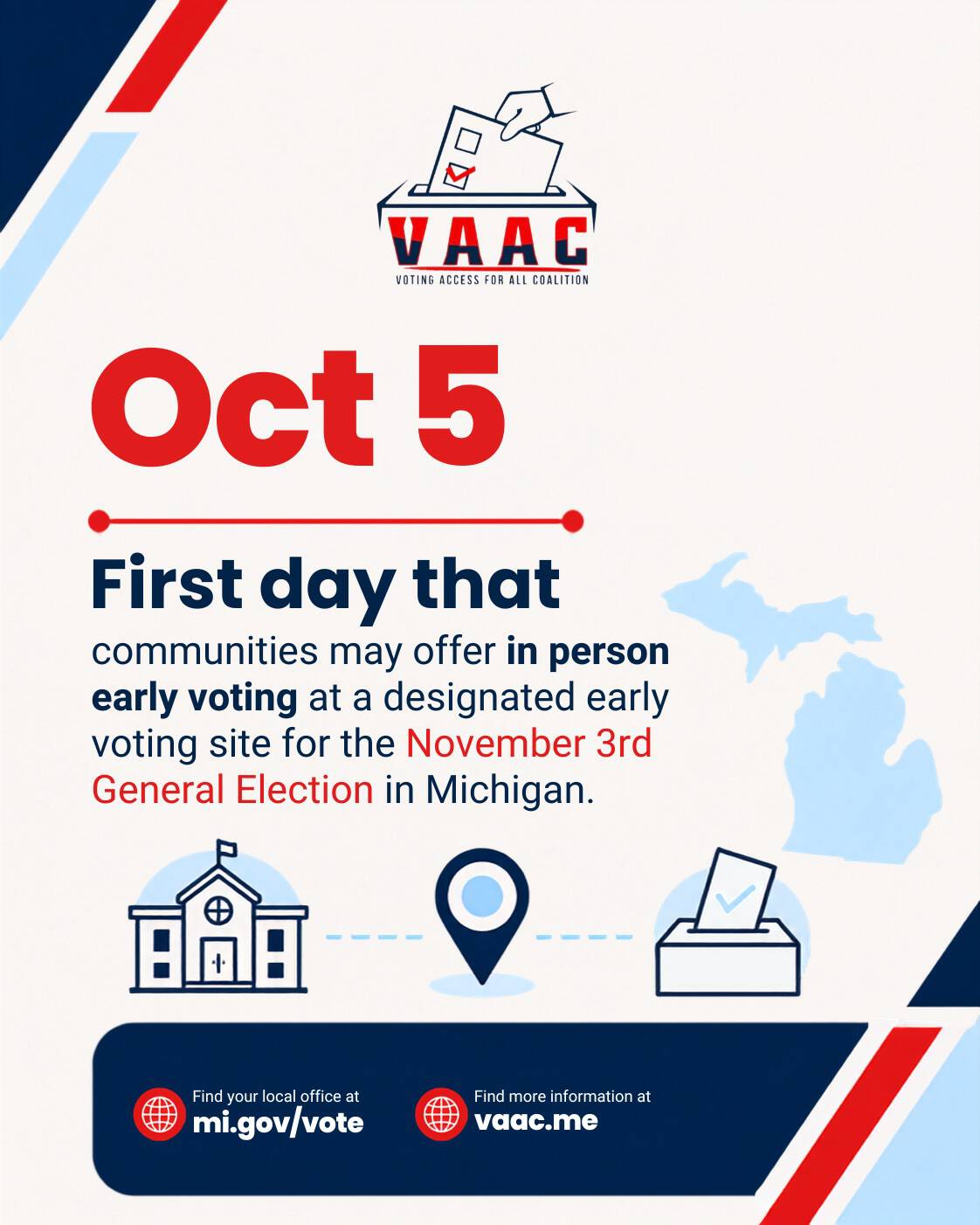 First day that communities may offer in-person early voting at a designated early voting site