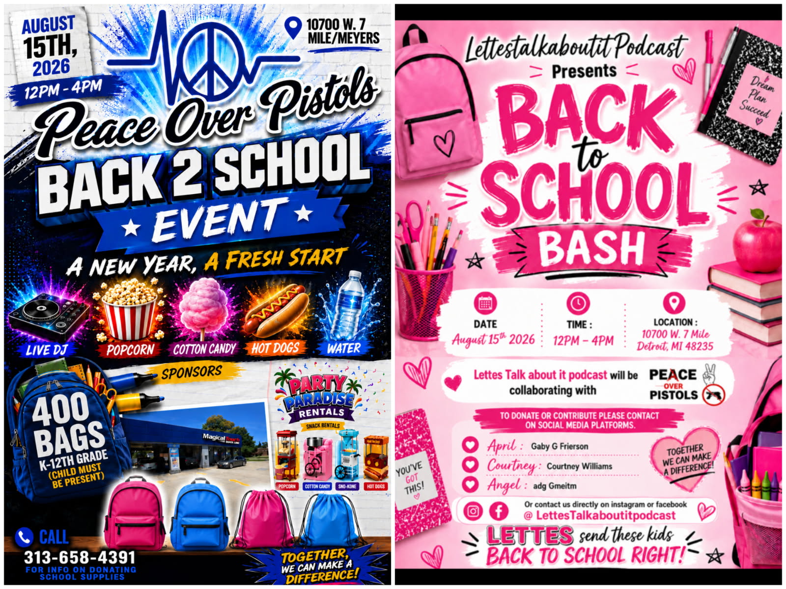 Peace Over Pistols Back 2 School Event