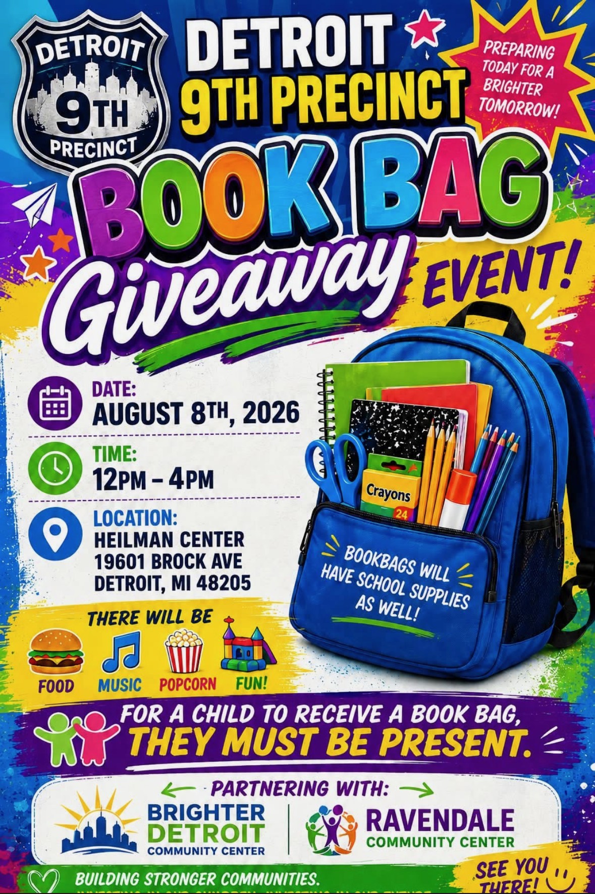 Detroit 9th Precinct Book Bag Giveaway Event!