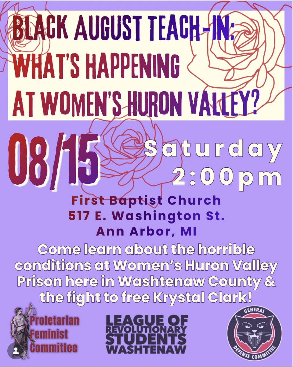 Black August Teach-In: What’s Happening at Women’s Huron Valley Prison?