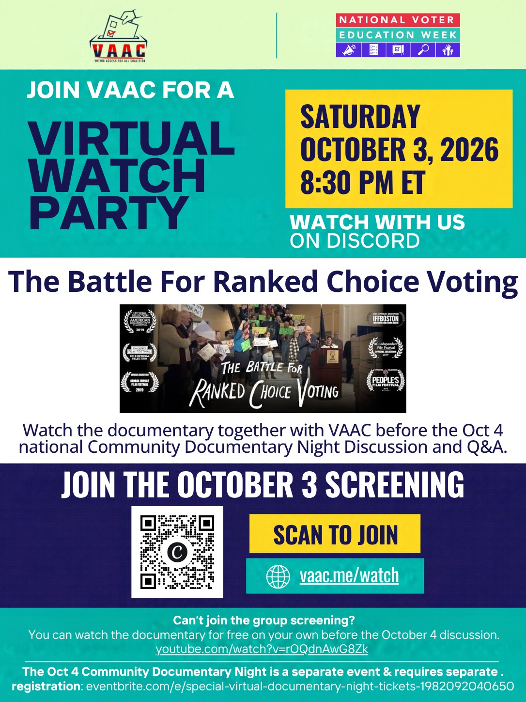 VAAC Virtual Watch Party: The Battle for Ranked Choice Voting