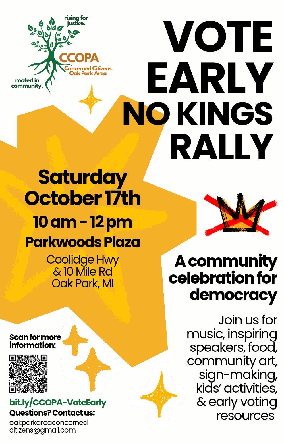 Vote Early No Kings Rally in Oak Park