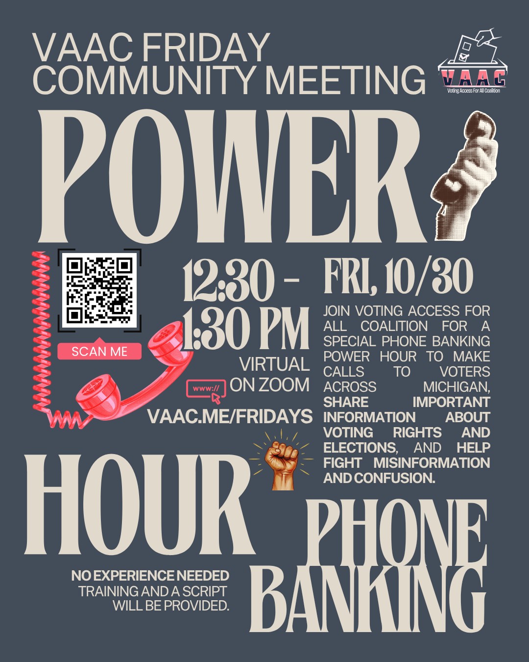 VAAC Friday Community Meeting: Phone Banking Power Hour