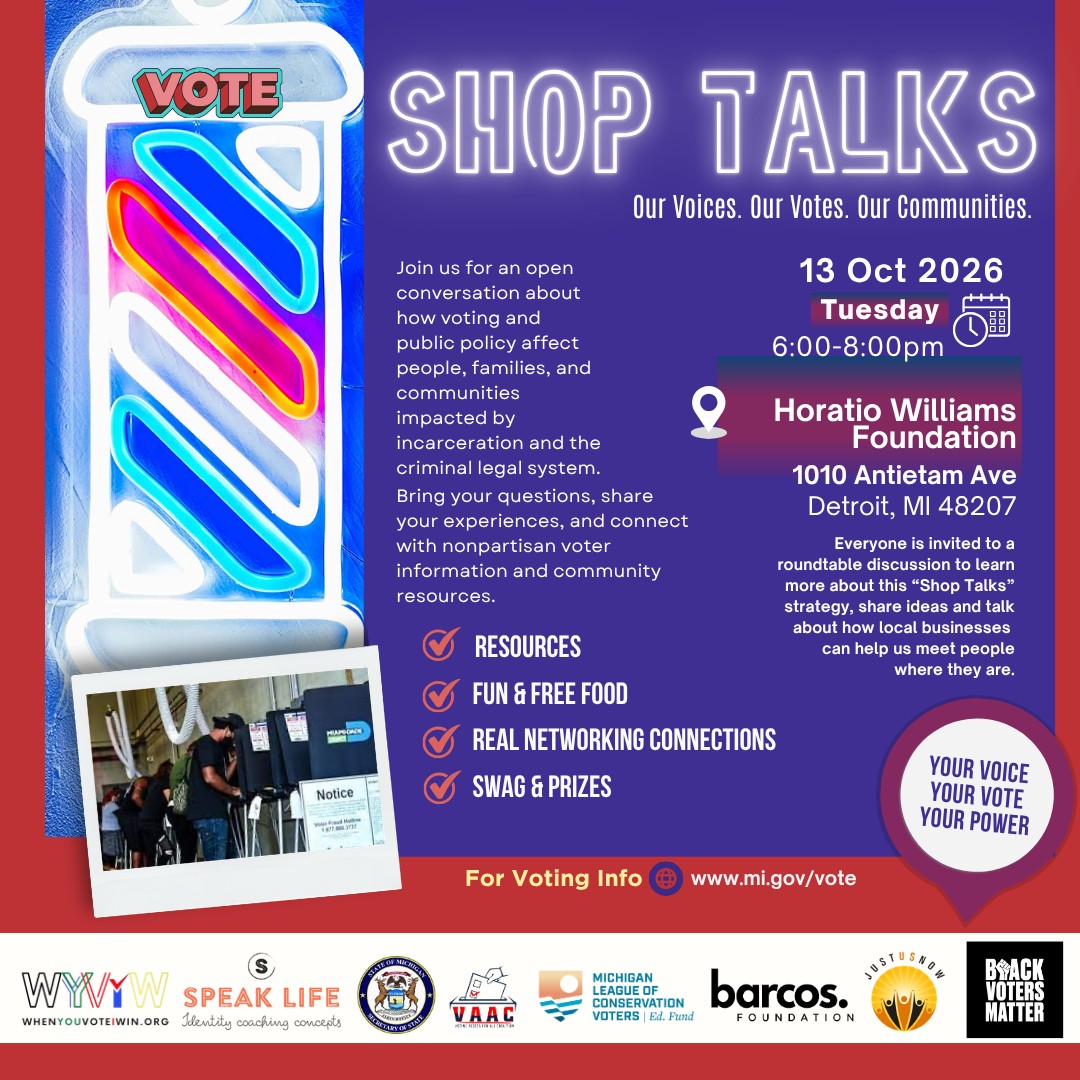 Shop Talks: Our Voices. Our Votes. Our Communities.